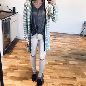 Anthropologie Three Dots Striped Cardi